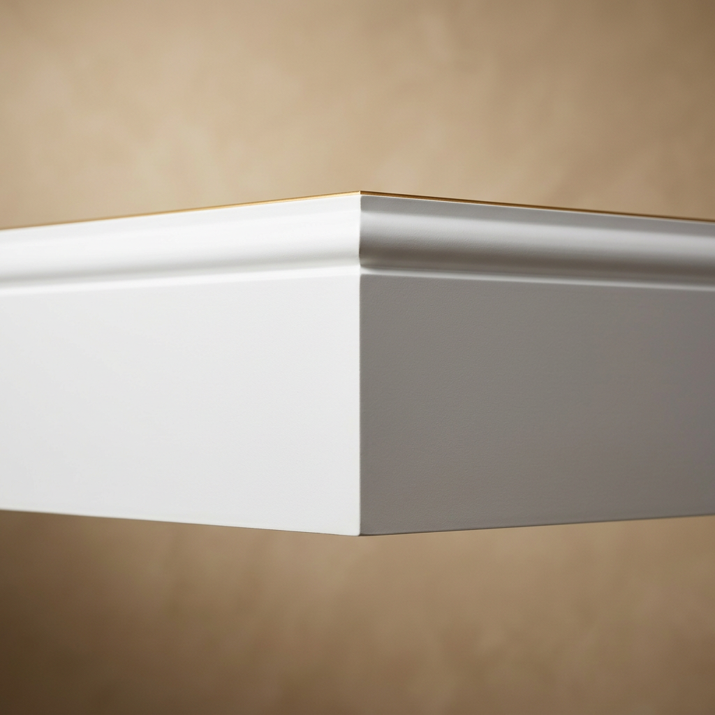 Lacquered White Skirting Board Material Texture